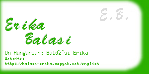 erika balasi business card